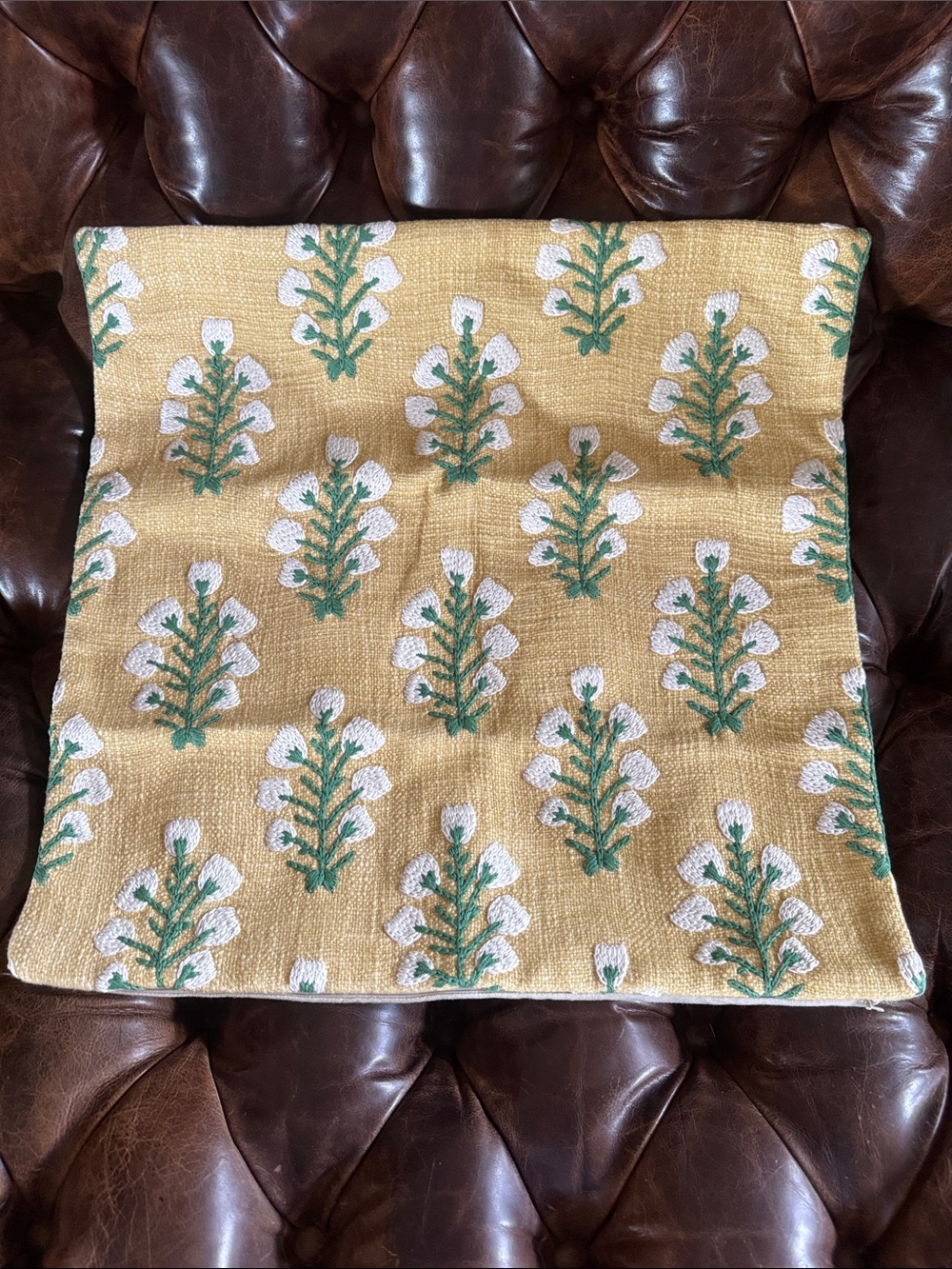 Pottery Barn Inyo Floral Embroidered Accent Pillow Cover - New!